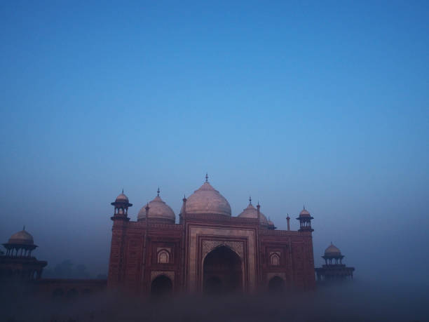 istock The mosque at Taj Mahal indian palace. Islam architecture. 1169725748