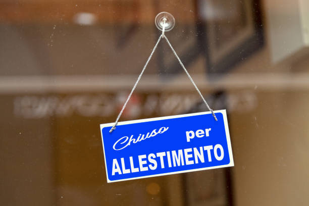 istock Italian Closed for construction sign 1169727925