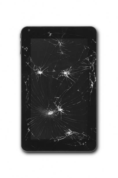 istock Tablet with damaged screen isolated on white. Repair equipment 1169727935