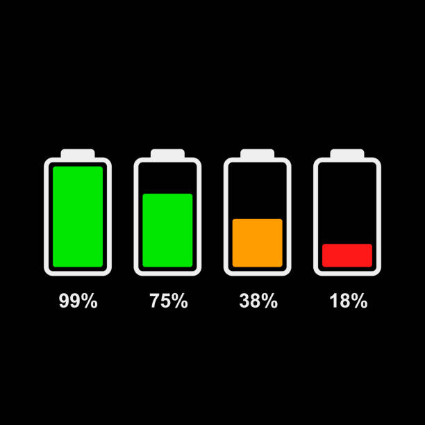 illustrations, cliparts, dessins animés et icônes de ensemble d'icônes d'indicateur de niveau de batterie. - gas gauge full empty