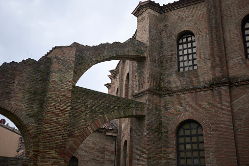 Ravenna, Italy - August 14, 2019 : View of San Vitale Basilica exterior
