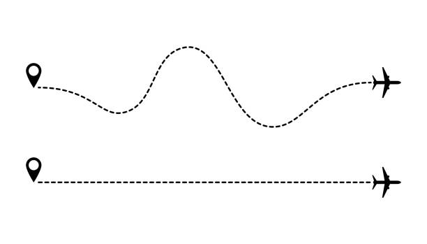 航空機ルート点線。 - 点線点のイラスト素材／クリップアート素材／マンガ素材／アイコン素材
