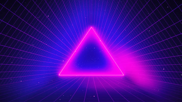 istock Retro Sci-Fi Background Futuristic landscape of the 80`s. Digital Cyber Surface. Suitable for design in the style of the 1980`s. 3D illustration 1169736465