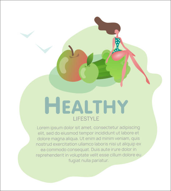 istock Flat slim girl with vegetables healthy food banner 1169737914