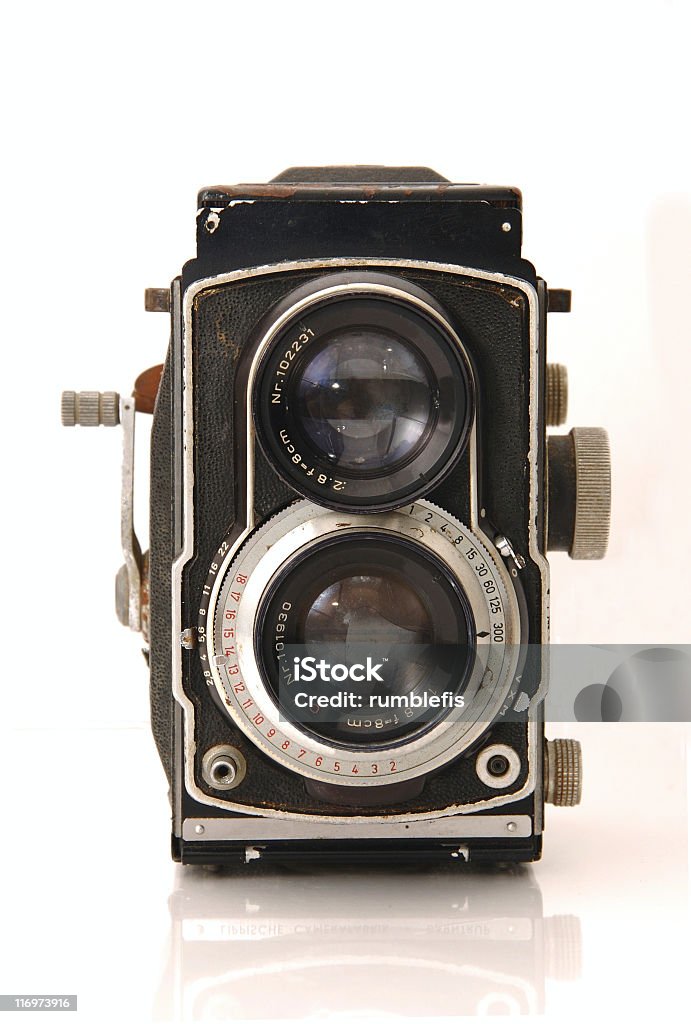 Vintage twin reflex kamery - Zbiór zdjęć royalty-free (Aparat fotograficzny)