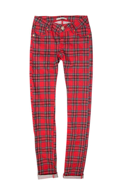 istock Women's check pants isolated on white background 1169742960