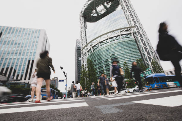 istock Busy intersection in Seoul downtown 1169744139