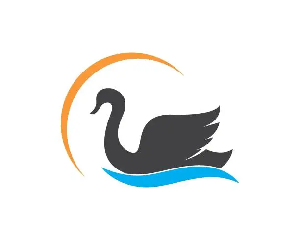 Vector illustration of Swan logo Template vector illustration