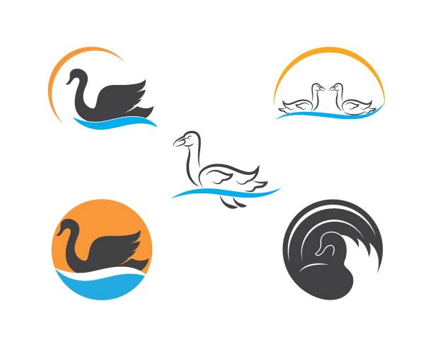 天鵝徽標範本向量插圖 - flamengo 幅插畫檔、美工圖案、卡通及圖標