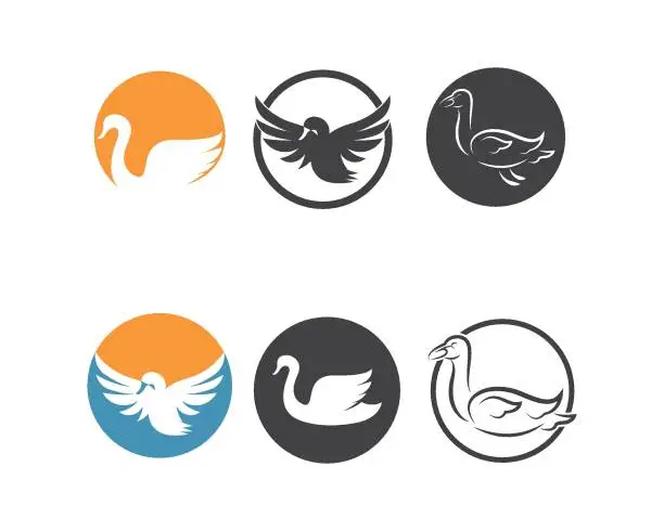 Vector illustration of Swan logo Template vector illustration