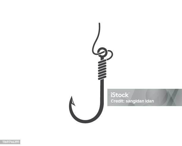 Hook Icon Vector Illustration Design Stock Illustration - Download Image Now - Fishing Hook, Logo, Fish