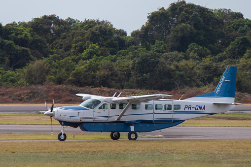 Cessna 208B Grand Caravan (PR-DNA) airplane from Piquiatuba Air Taxi at Santarem Airport (SBSN).