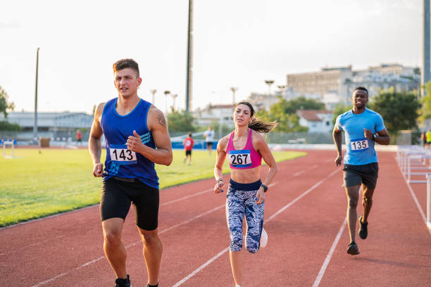 istock Athlete Men and Woman preparing and exercise for run 1169752824