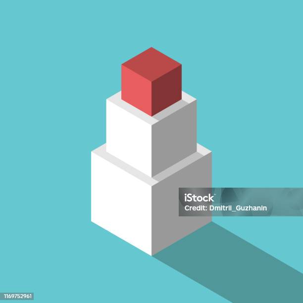 Draw Cube Stack Top Stacked Cubes Red Top Stock Illustration - Download Image Now - Stack ...