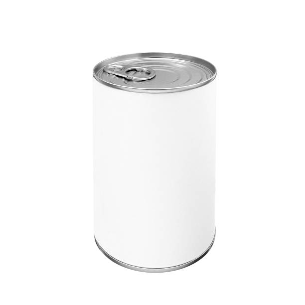 istock Food tin can mockup with blank white label isolated on white 1169755383
