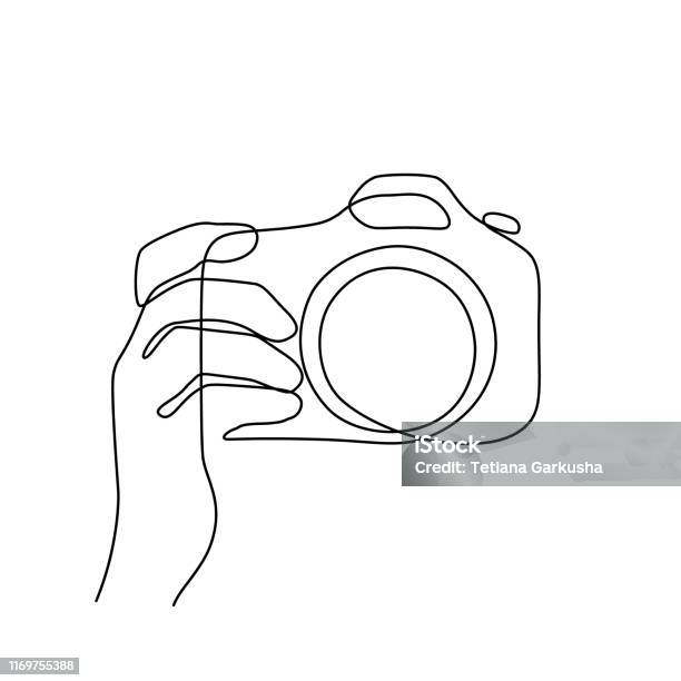 Photographing Stock Illustration - Download Image Now - Camera - Photographic Equipment, Line Art, Photograph