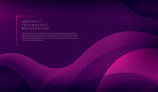Modern technology banner design with various abstract wavy shapes. Vector illustration.