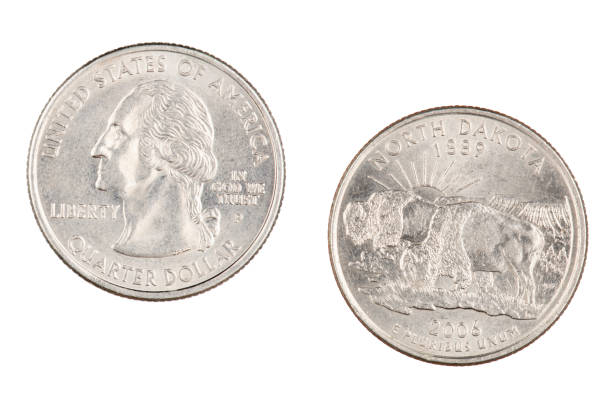 istock North Dakota 2006p State Commemorative Quarter isolated on a white background 1169757475