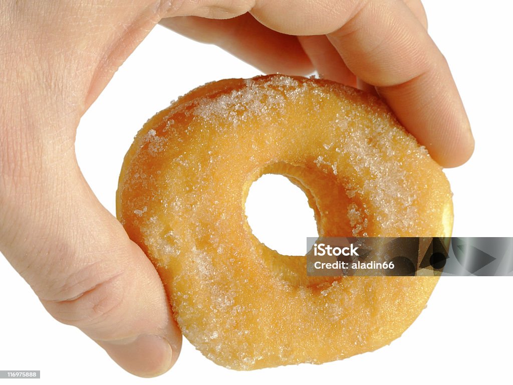 Mão e donut - Foto de stock de Açúcar royalty-free