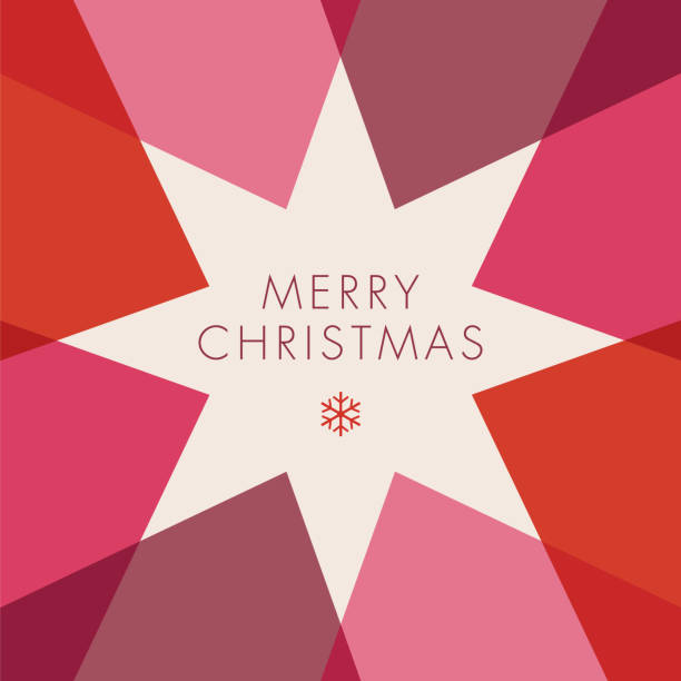 Greeting card with geometric Star. Greeting card with geometric Star - Invitation. Stock illustration pink christmas tree stock illustrations