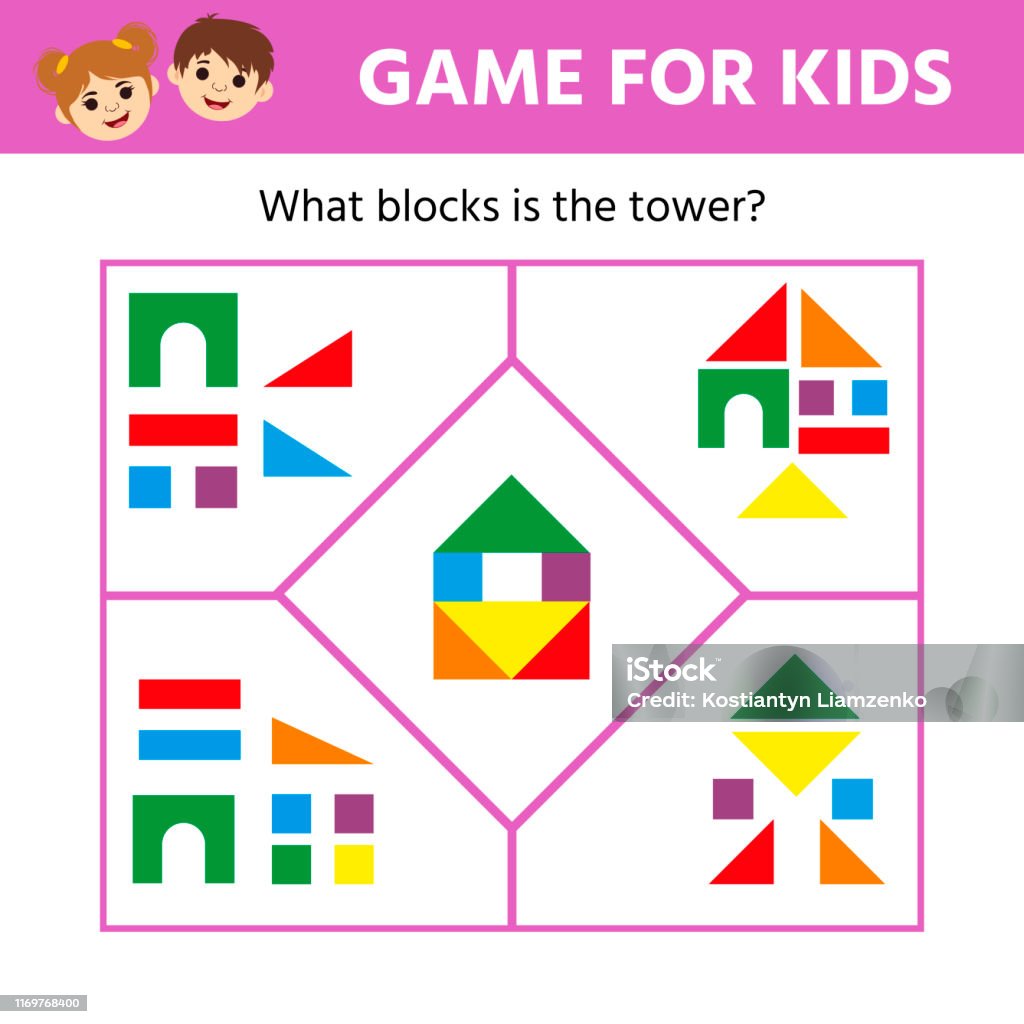 Visual Math Game For Kids Educational Game For Children Visual Puzzle Stock Illustration ...