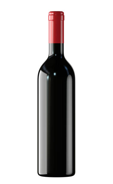 bouteille de vin rouge. 3d rendent isolé sur le fond blanc. - bottle wine red blank photos et images de collection