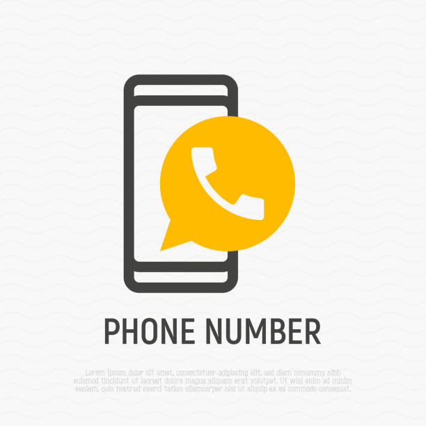 Handset in speech bubble on smartphone screen. Phone number symbol. Modern vector illustration. vector art illustration