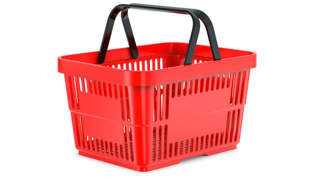 istock A studio render ,of an empty shopping basket. 3d illustration, isolated on white background. 1169772400