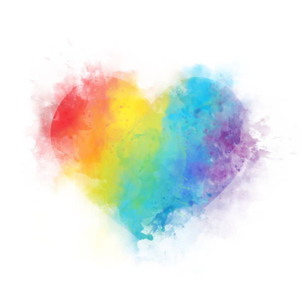 istock Conceptual watercolor raindow heart isolated on white background 1169784165