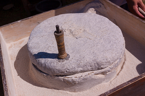 The ancient, stone, hand grain mill