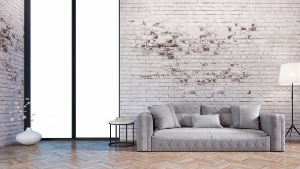 istock Elegant living room with sofa - ruined wall 1169788787