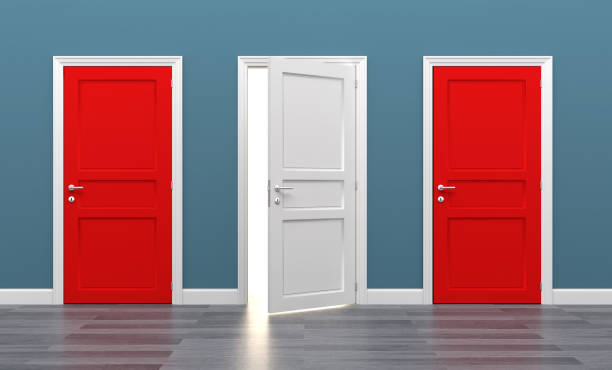 istock door business destination opportunity exit different 1169789382