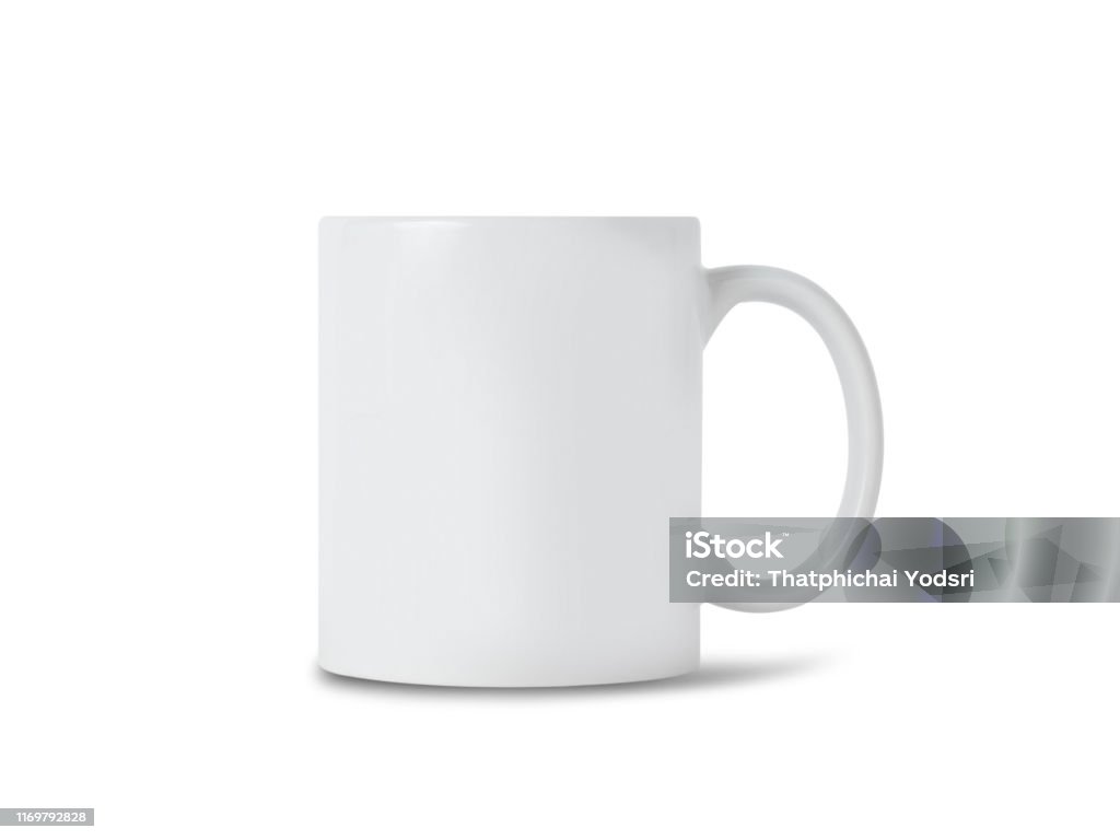 White Mug Cup Mockup For Your Design Isolated On White Background With  Clipping Path Stock Photo - Download Image Now - iStock