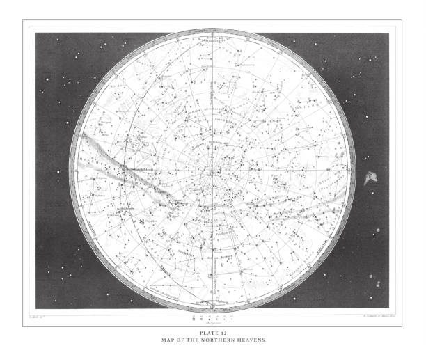 istock Map of the Northern Heavens Engraving Antique Illustration, Published 1851 1169794242