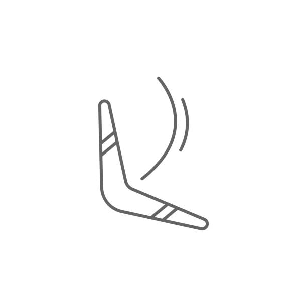 ilustrações de stock, clip art, desenhos animados e ícones de prehistoric boomerang icon. element of prehistoric line icon - boomerang