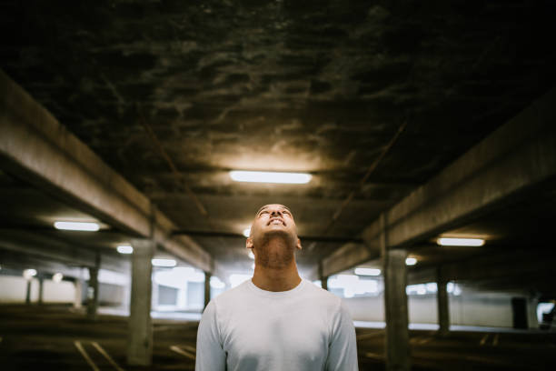 Inspired Indian Man in Parking Garage