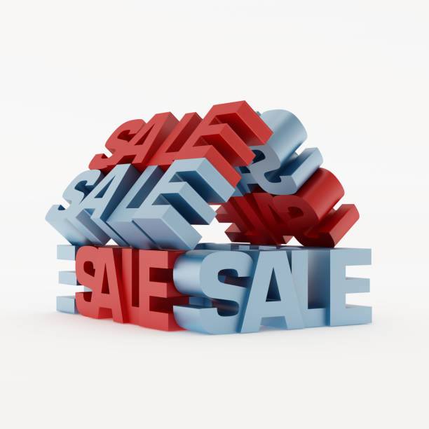 istock Red Blue Sale sign 3d rendering 1169795087