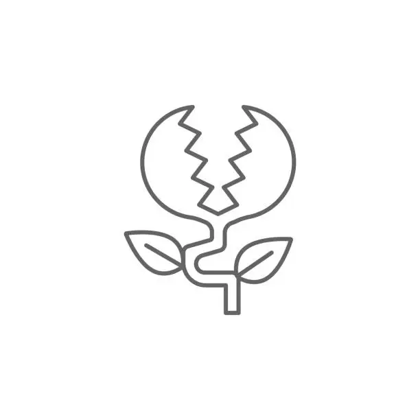 Vector illustration of Prehistoric carnivorous plant icon. Element of prehistoric line icon