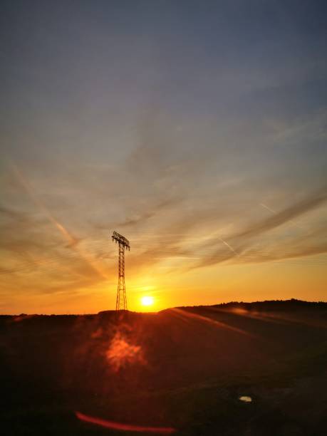 istock Sunset with blue and yellow sky 1169797391