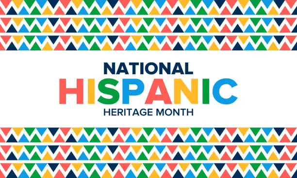 Vector illustration of National Hispanic Heritage Month in September and October. Hispanic and Latino Americans culture. Celebrate annual in United States. Poster, card, banner and background. Vector illustration