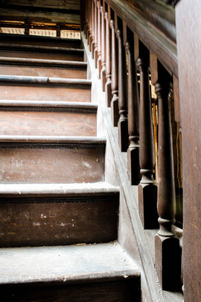 istock Dusty staircase in old house under construction 1169800597