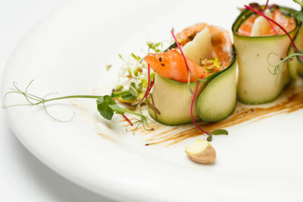 istock vegetable appetizer with salmon and cheese 1169804776
