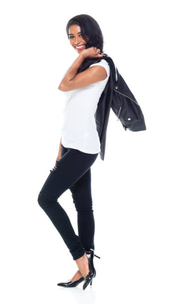 istock Bautiful woman wearing a leather jacket 1169805829