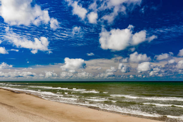 istock View of the sea. Empty seaside. Blue sky. Cloudy weather. 1169810791