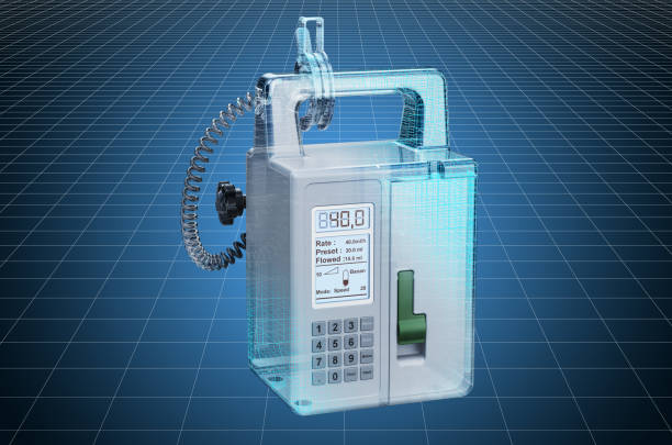 Visualization 3d cad model of infusion pump, blueprint. 3D rendering Visualization 3d cad model of infusion pump, blueprint. 3D rendering Infusion Pumps Market Dynamics: Regional Breakdown and Analysis stock pictures, royalty-free photos & images