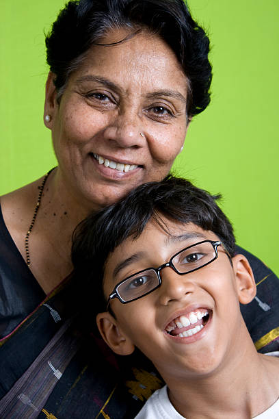 istock Cheerful Indian Grandson with Grandmother 116981346