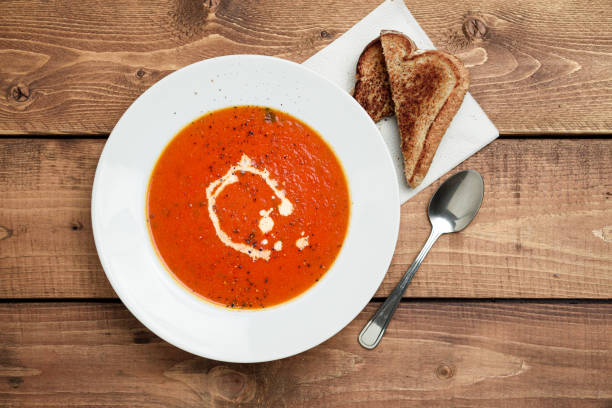 istock Tomato soup and grilled cheese. 1169814482