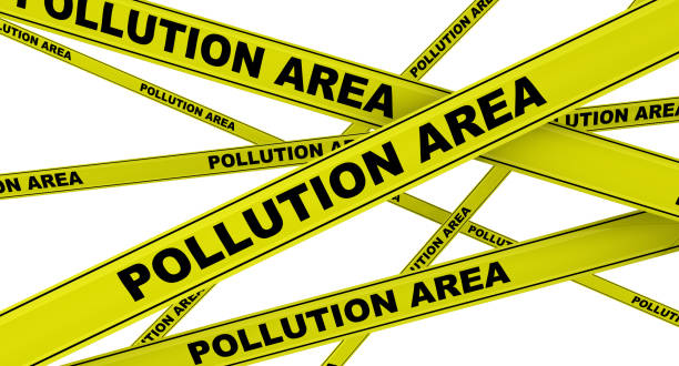 istock Pollution area. Yellow signal tapes 1169815919