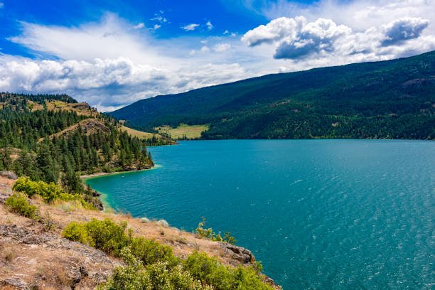 バー�ノンブリティッシュコロンビア州カナダ近くのカラマルカ湖州立公園からのカラマルカ湖の眺め - okanagan valley ストックフォトと画像