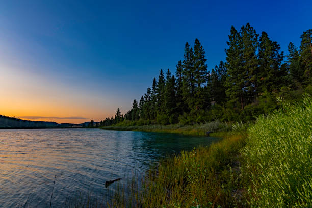 Alleyne Lake at Sunset in Kentucky Alleyne Provincial Park near Merritt British Columbia Canada Alleyne Lake at Sunset in Kentucky Alleyne Provincial Park near Merritt British Columbia Canada in the summer kamloops stock pictures, royalty-free photos & images
